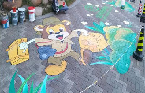 南涧夏季画地面彩绘会遇到的问题