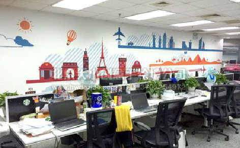 南涧教你设计办公室墙绘的方法。