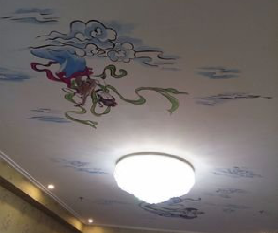 南涧如何快速绘制天花板上的手绘墙？