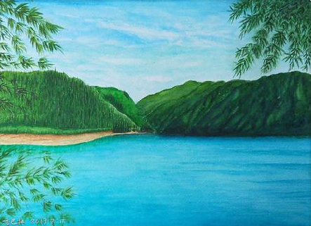 南涧在墙绘中，如何绘画绿水青山？